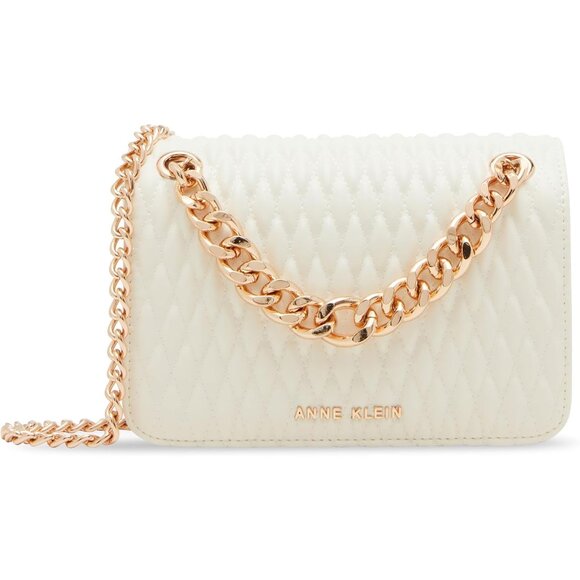 Handbags - Crossbody Bag Polyester Flap Ruched Chain Swag Compact for Women